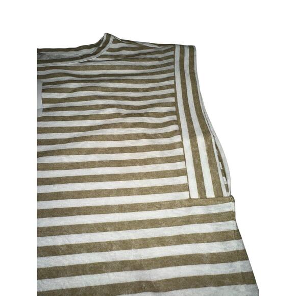 LOFT Lot of 2 pullover tops Pink Tan white Stripe L NWT Casual Boxy lightweight - Picture 16 of 16